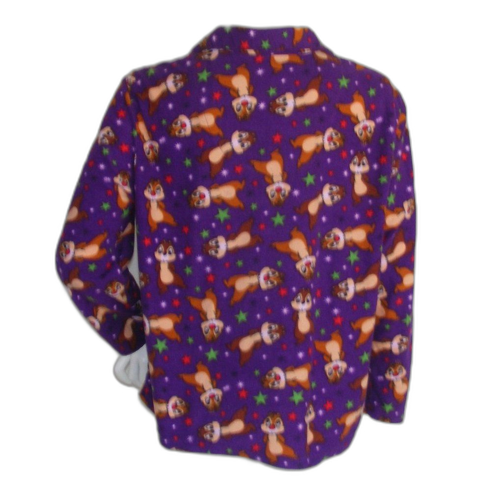 Disney CHIP & DALE Pajama Top, L, Purple, Chipmunks all over, Long sleeves - Picture 6 of 12